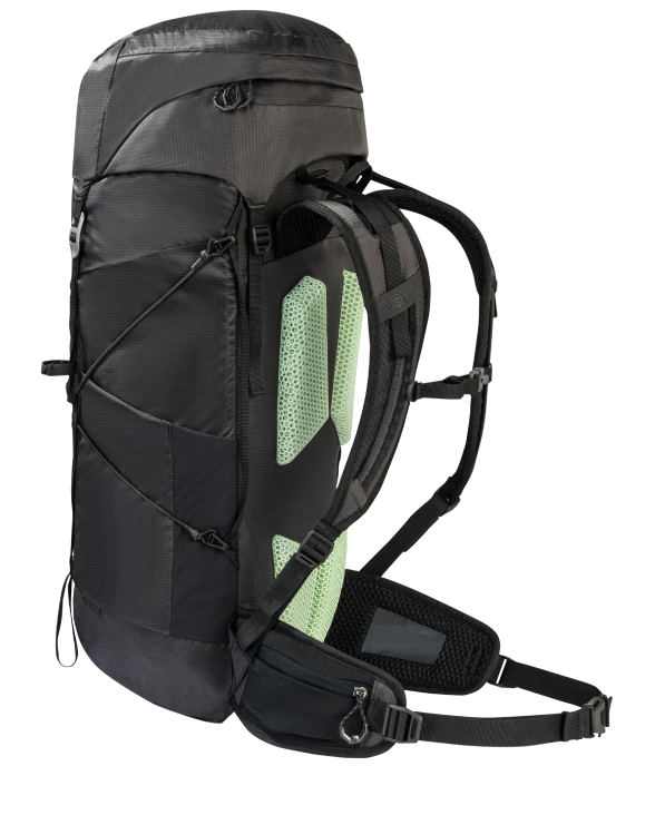 Vue arrière du sac à dos avec système de portage AERORISE